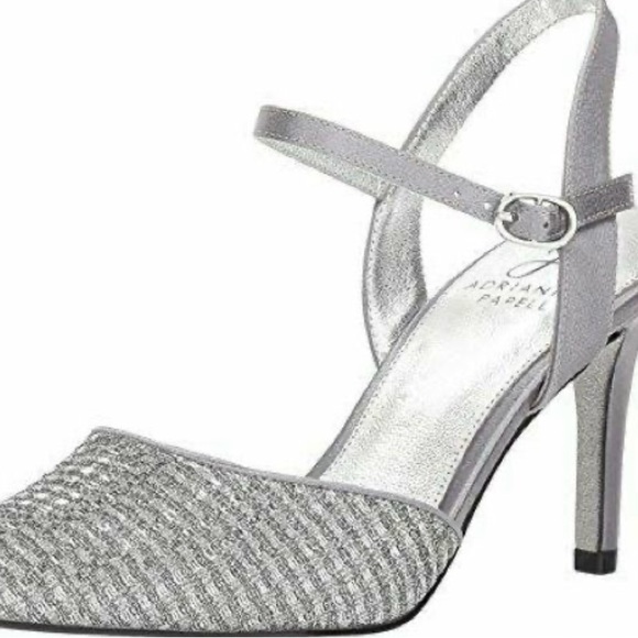 Adrianna Papell Shoes - NWB Adrianna Papell Houston Silver Crystals Sling Back Pumps, size 7.5M